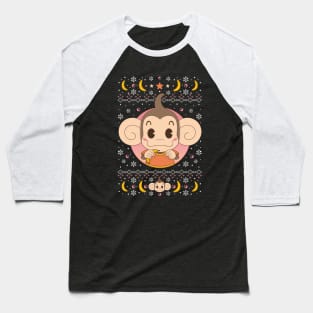 Monkey Banana Christmas Sweater Baseball T-Shirt